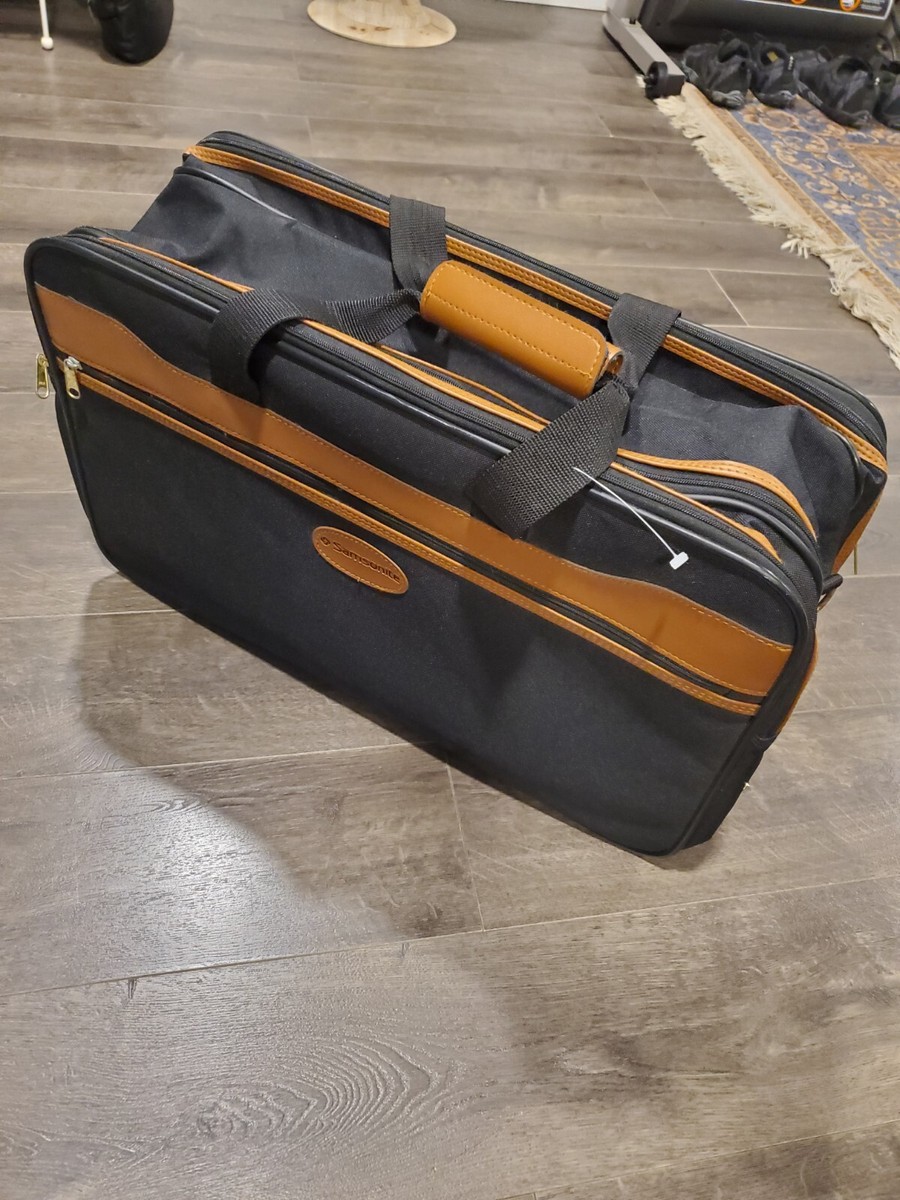 Vintage SAMSONITE Black with leather brown Bag With Shoulder Strap