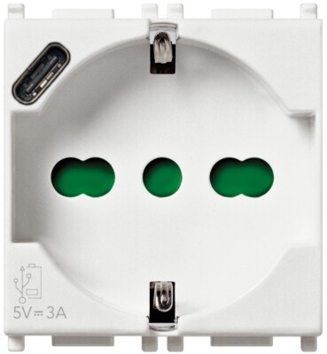 VIMAR 14210.USB Plana Steckdose 2 Module SICURY 2P+T 16 A 250 V Universal (H9p)