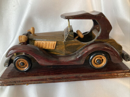 "Modelo de madera vintage de 8"" para coche antiguo plataforma de madera hecha a mano, detallada, brillante" - Imagen 2 de 8