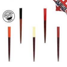 Reusable Japanese Bamboo Chopsticks 22.5 Dishwasher Safe Red Black White Blue