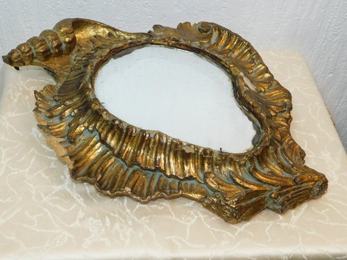 Baroque Wall Mirror "In Leaf Shape" Approximately 1760!