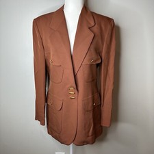 Chris by Christa Zahm Vintage Women's Blazer 10 Medium Burnt Orange Brown Rust
