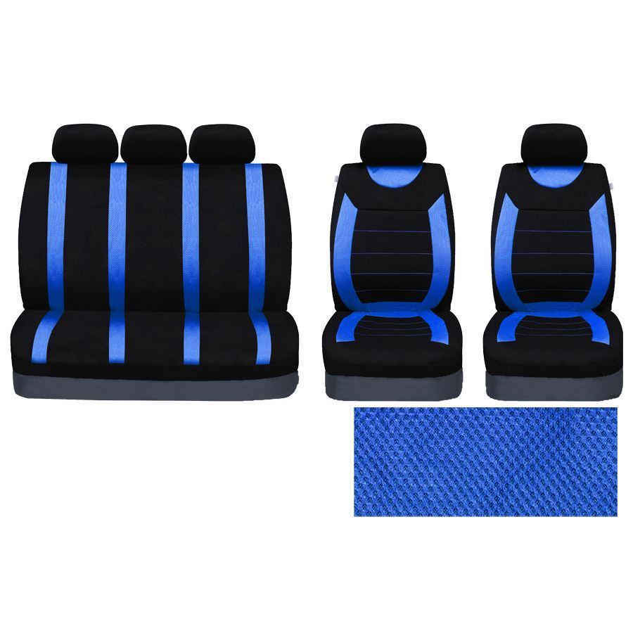 Blue Full Set Front & Rear Car Seat Covers for Honda Civic Hatchback