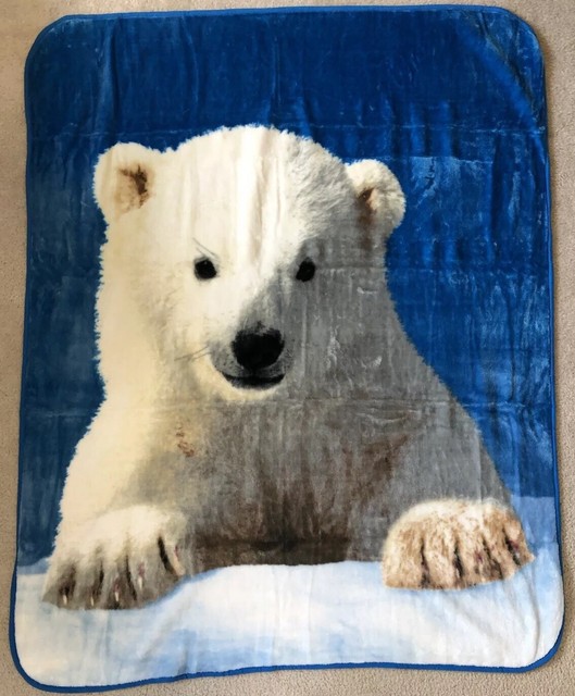 Polar Bear Cub Fleece Throw Blanket 50 x 60 Loftex Woodland Collection