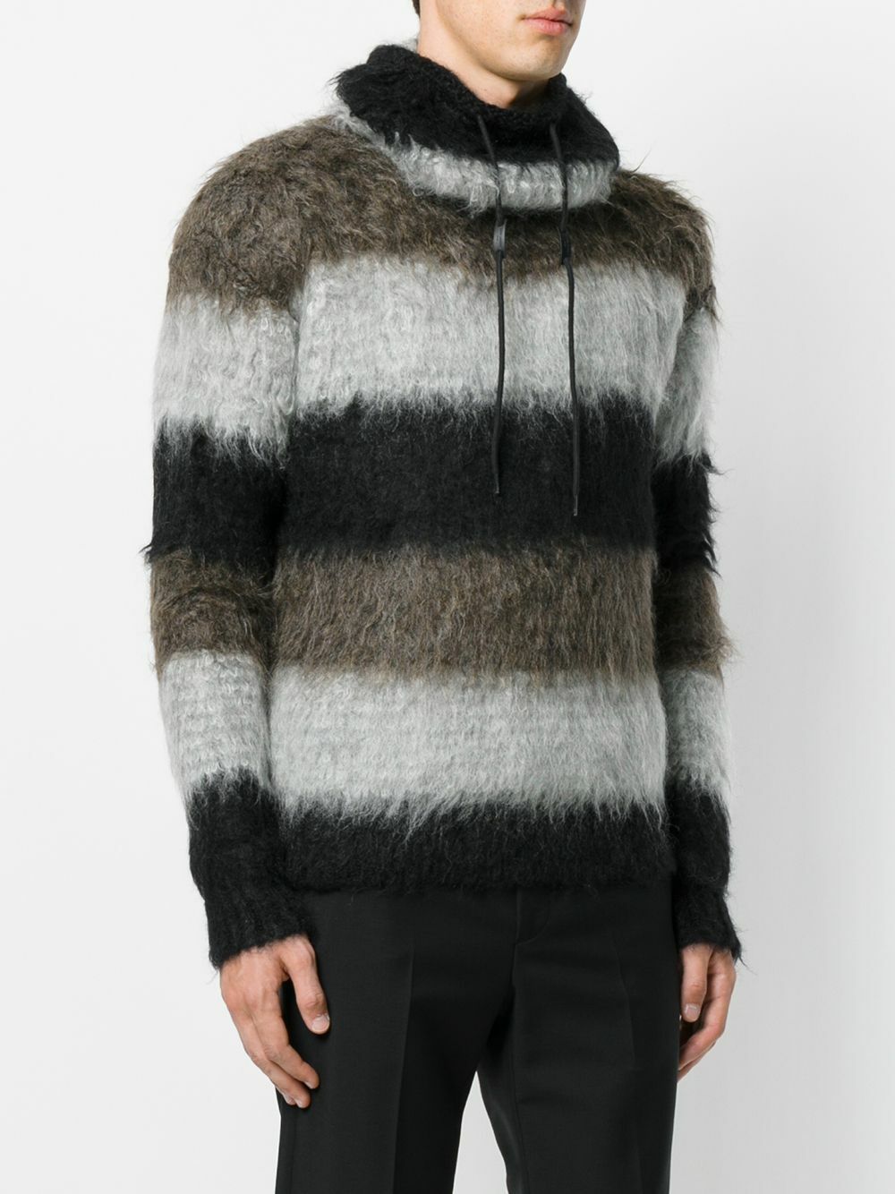 Nuovo Autentico Maglione SAINT LAURENT Miscela MOHAIR IMBUTO COLLO FINTO M