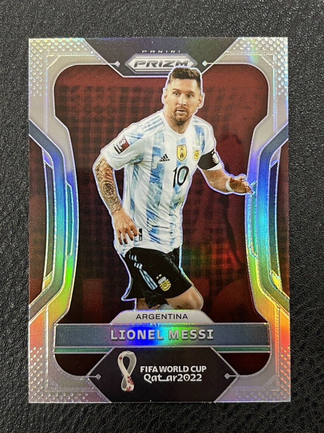 2022 Panini Prizm FIFA World Cup Qatar Silver Prizm #7 Lionel Messi AA 9054