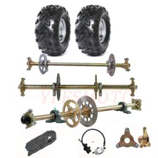 29" 32" 44" Go Kart Rear Axle Kit Sprocket Hub Brake Assembly chain Disc Wheels