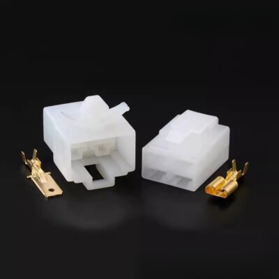 10 pairs 4pin Car wiring harness connector plug with aircraft buckle 6.3mm