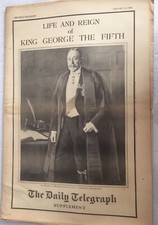 KING GEORGE V ‘Life & Reign Daily Telegraph 21/1/1936 *Original & Complete*