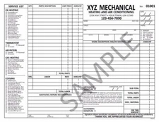 50 HVAC Plumbing Service Work Order Numbered Invoices 8.5 x 11 TMG016
