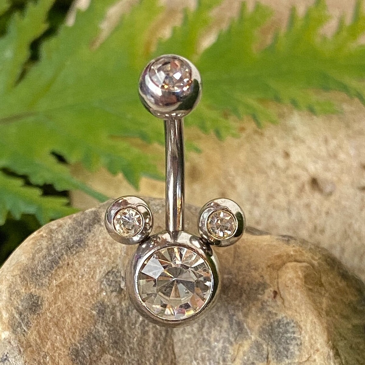 Classic Pink CZ 8mm Gem Surgical Steel Belly Button Navel Ring