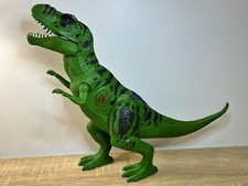 Tyrannosaurus T-Rex Dinosaur Toy Green w Lights/Sounds Works 12.5  T