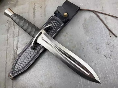 Custom Handmade D2 Steel Hunting Dagger Double Edge Boot Knife Full Tang