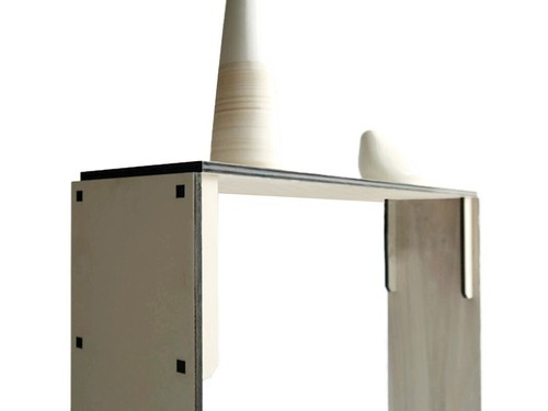 Skinny Laser Cut Wood Console Table for Living Room - Sleek Contemporary Design - Picture 5 of 9