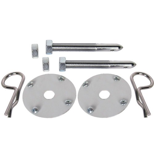 Kit universal de bloqueo de capó de montaje de acero inoxidable pines placa capó estilo carrera - Imagen 6 de 10