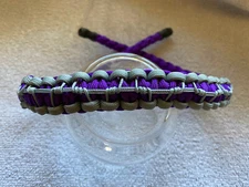 Purple And Gray Bow Wrist Sling With Barbwire Stitch