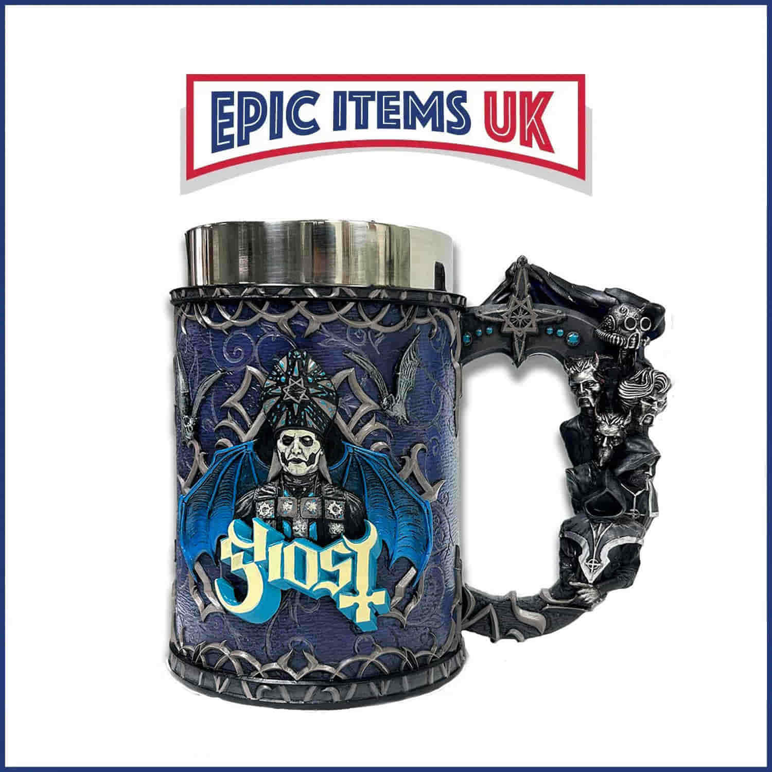 Ghost Papa Emeritus Evolution Tankard in Blue 18.5cm - IN STOCK