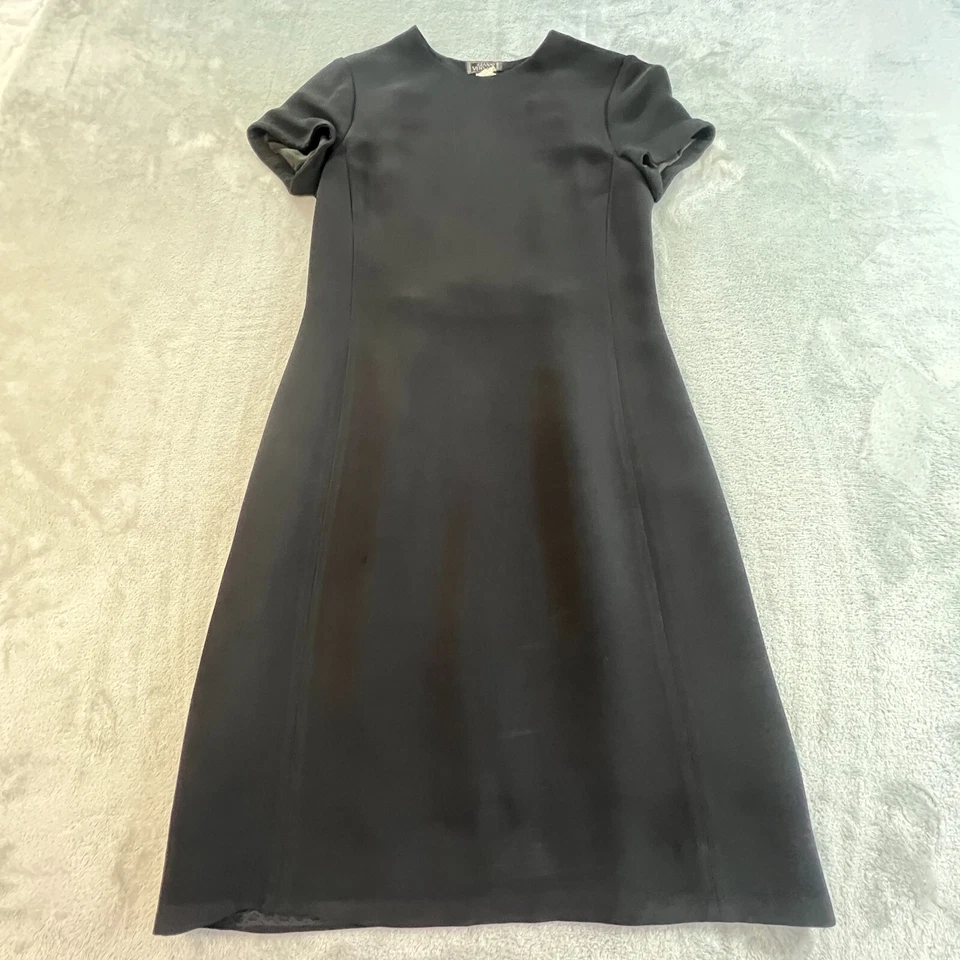 Vintage Gianni Versace Couture Black Dress Womens XS 90s Cocktail LBD Classic - Image 2 of 4
