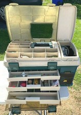 Plano System 737 Fishing Tackle Box 3 Tray Bait Storage Carrying Case  Tackle