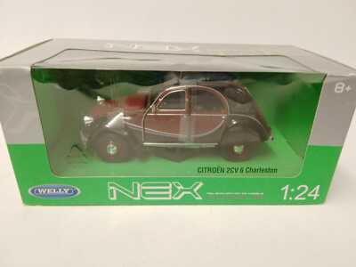 Citroën 2CV Welly 1/24 – Modèle Métal Avec Portes Ouvrantes – Brun Rouge