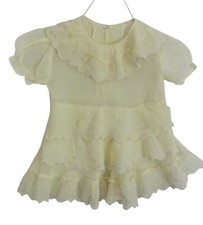 Vintage Baby Dress 9-12 months Sheer Yellow NURSERY WALL DECOR