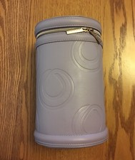 New Monat Purple Round Travel Makeup Bag Toiletries Case