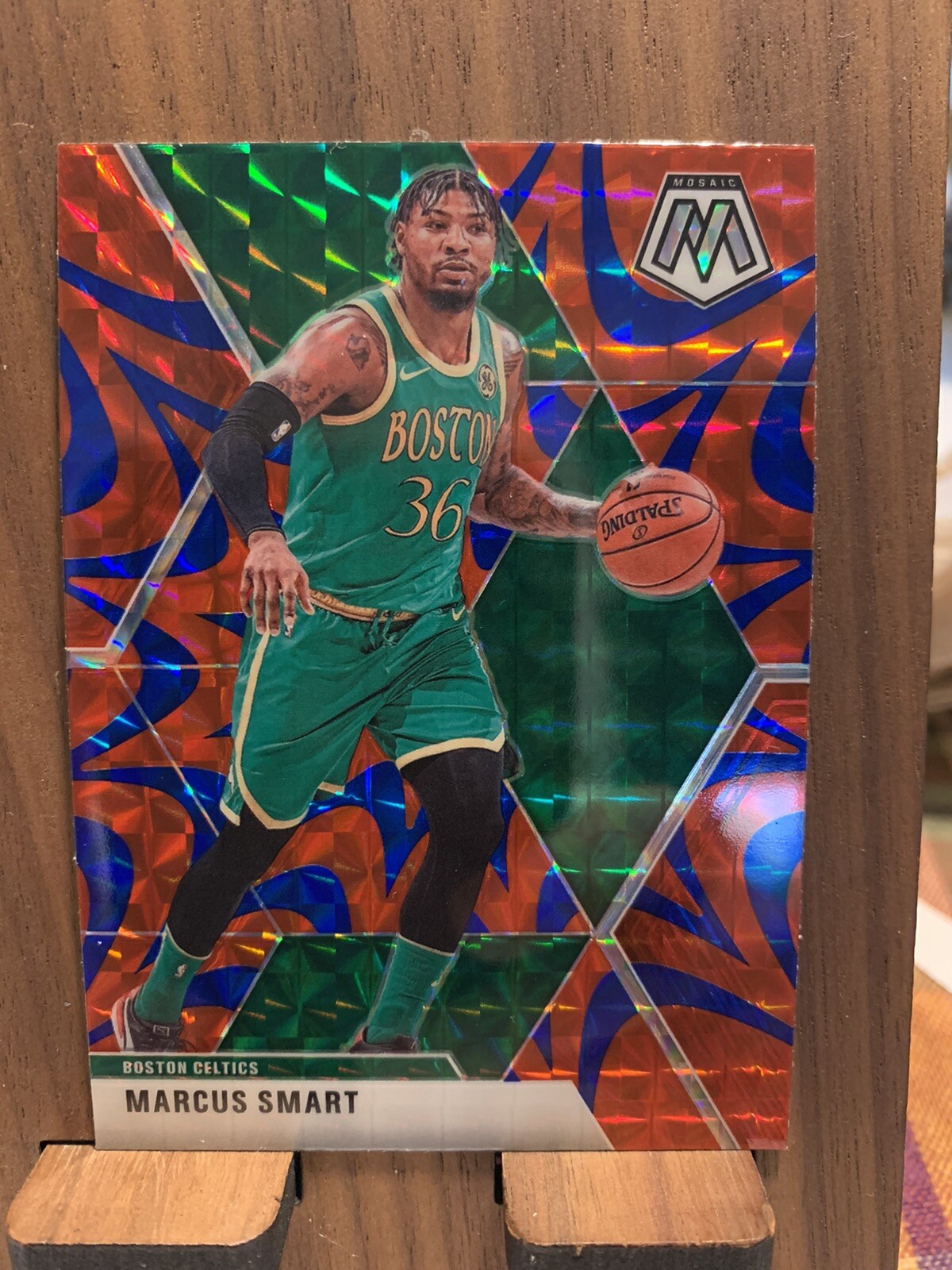 2019-20 Panini Mosaic - Reactive Blue Prizm #109 Marcus Smart