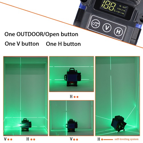 16 Line Laser Level Wasserwaage Kreuzlinienlaser für Verlegung Bodenfliesen - Bild 8 von 12