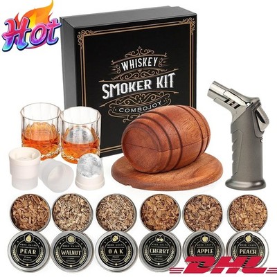Whiskey Smoker Kit with Torch6 Flavors Wood Chips 2 Glasses 2 Ice Ball Schimmel
