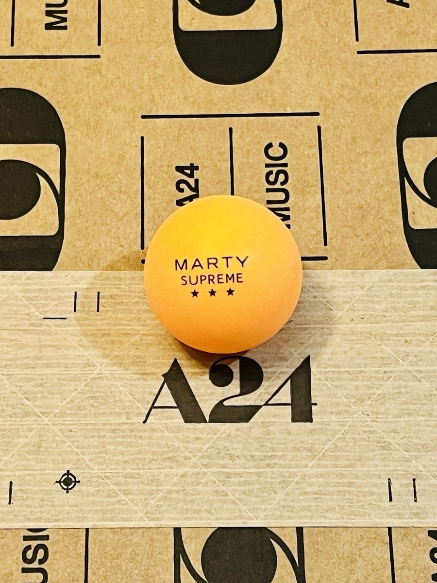 A24 MARTY SUPREME 2025 Ping Pong Ball Movie Promo Elara Timothee