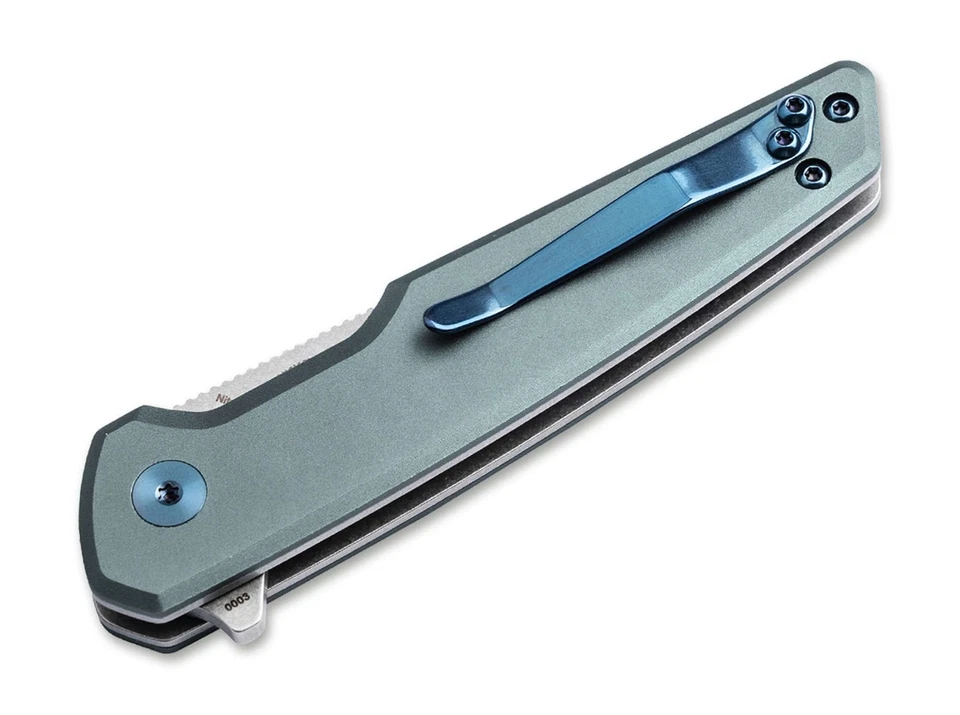 BÖKER PLUS® The Dace EDC-Taschenmesser Nitro-V Metall-Griff Flipper Clip Grau - Bild 3 von 4