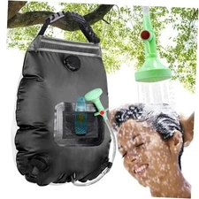 Solar Shower Bag | 5 Gal/20L Solar Heating Camping Shower Bag | Removable Black