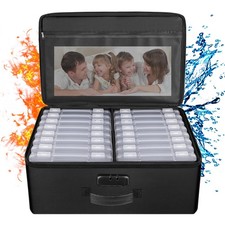 ENGPOW Fireproof Photo Storage Box 5" x 7" Case Clear ,16 Inner Black