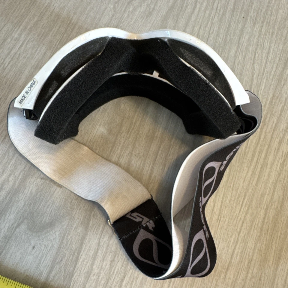 Gafas MSR blancas MX correa ajustable ventilada en la parte superior lente transparente uso ligero 1482 Foto 4 de 4