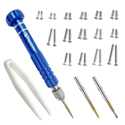 Eyeglass Repair Kit Precision Screwdriver 15PCS Screws Glasses Frame Tool Set