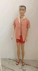 Vintage Mattel 1962 Brunette Ken Doll Painted Hair, Org. Outfit Sandals #0750