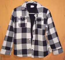 Jacket, light jacket, button up, black white plaid w/pockets, warm interior, by