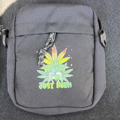 Unisex cross body poly #420 7'' wide X 8'' high  bag for carrying vapes, phone etc