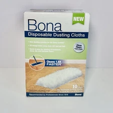 Bona Disposable Dusting Cloths For Hard-Surface Floors 10 Ct Mop Refill 17”x5”