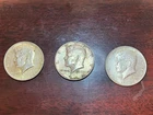 Lot of 3 Three 40% Percent Silver Kennedy Half Dollars 1967, 1968, & 1965 Coins