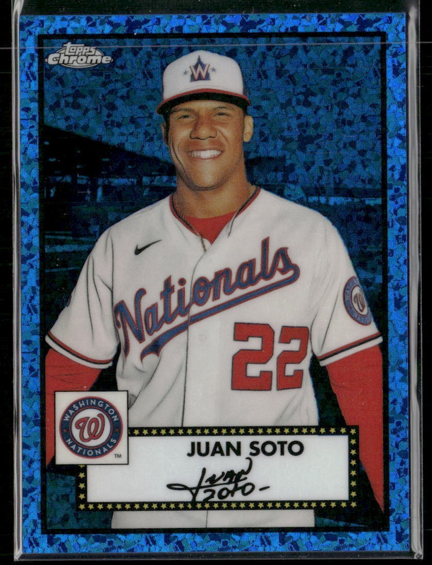 2021 Topps Chrome Platinum Anniversary #14 Juan Soto Blue Mini Diamond /199
