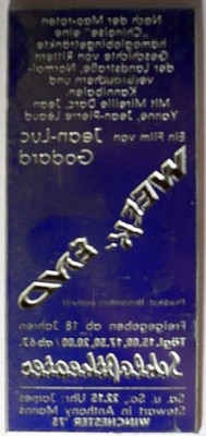 Week-End - Jean-Luc Godard - Schloßtheater - 4,5x10,5cm - Metall-Druckplatte