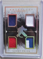 Carey Price Canadiens 2015-16 Panini Anthology Tetrad Materials Holo GOLD /49