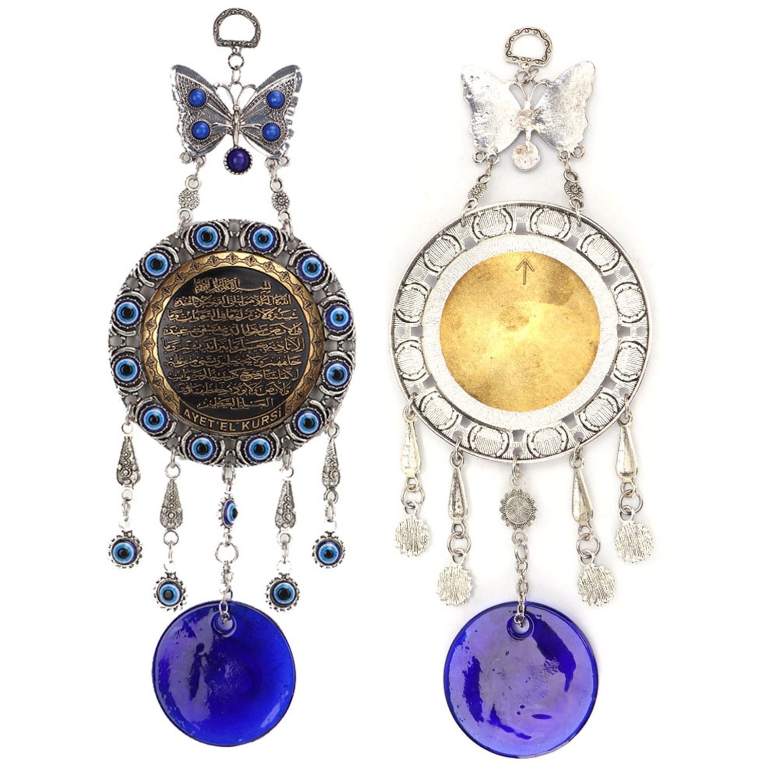 Islamic Blue Evil Eye Blessing Amulet Wall Hanging Decor Protector Muslim