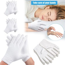 12-60Pairs White Cotton Gloves Soft Eczema Moving Sensitive Dry Hands Bulk Pack