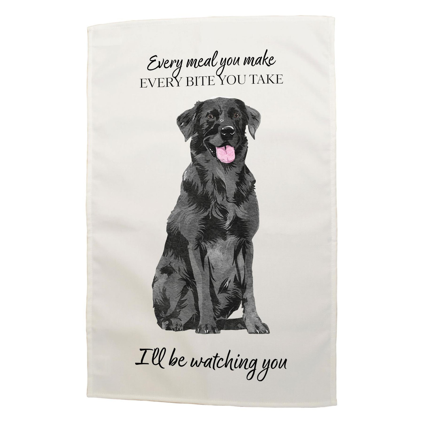 Black Labrador Dog Decorative Gift Dog Lover Cotton Rectangle Tea Towel