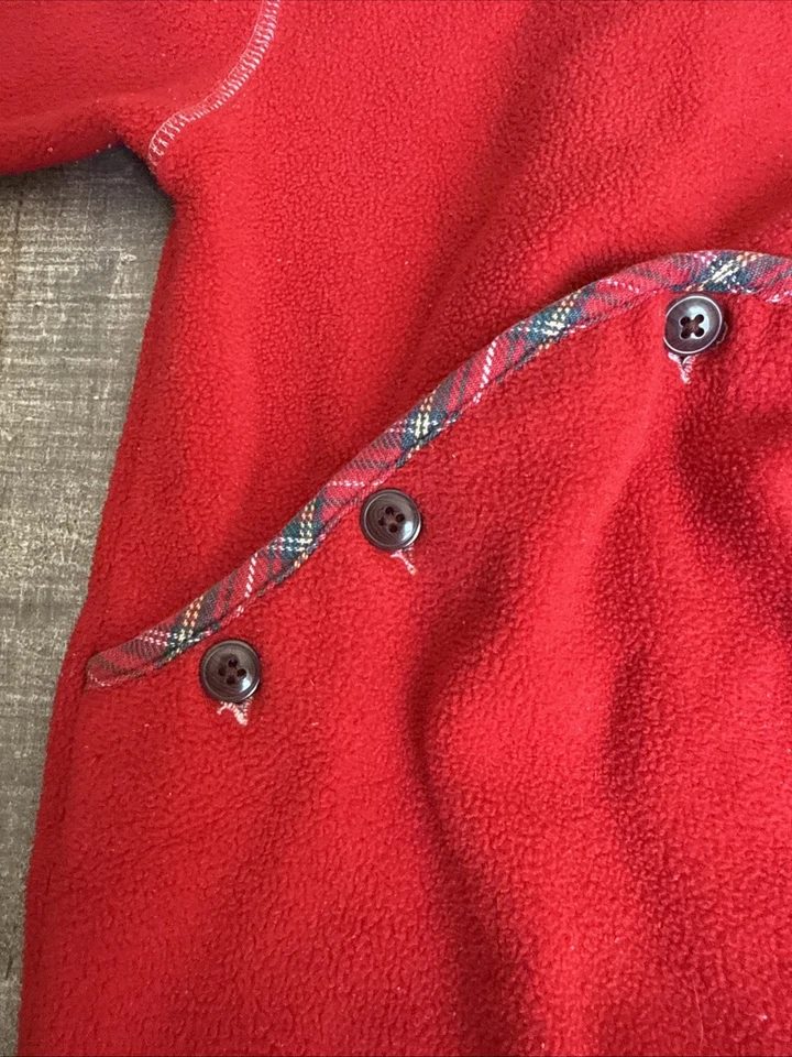 Mameluco de puerta atrapada traje unión rojo polar Navidad vintage GAP 6-12 meses Foto 4 de 4