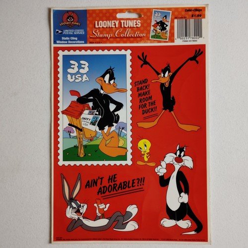 Looney Tunes Stamp Collection Static Cling Window Stickers Daffy Duck Bugs Bunny