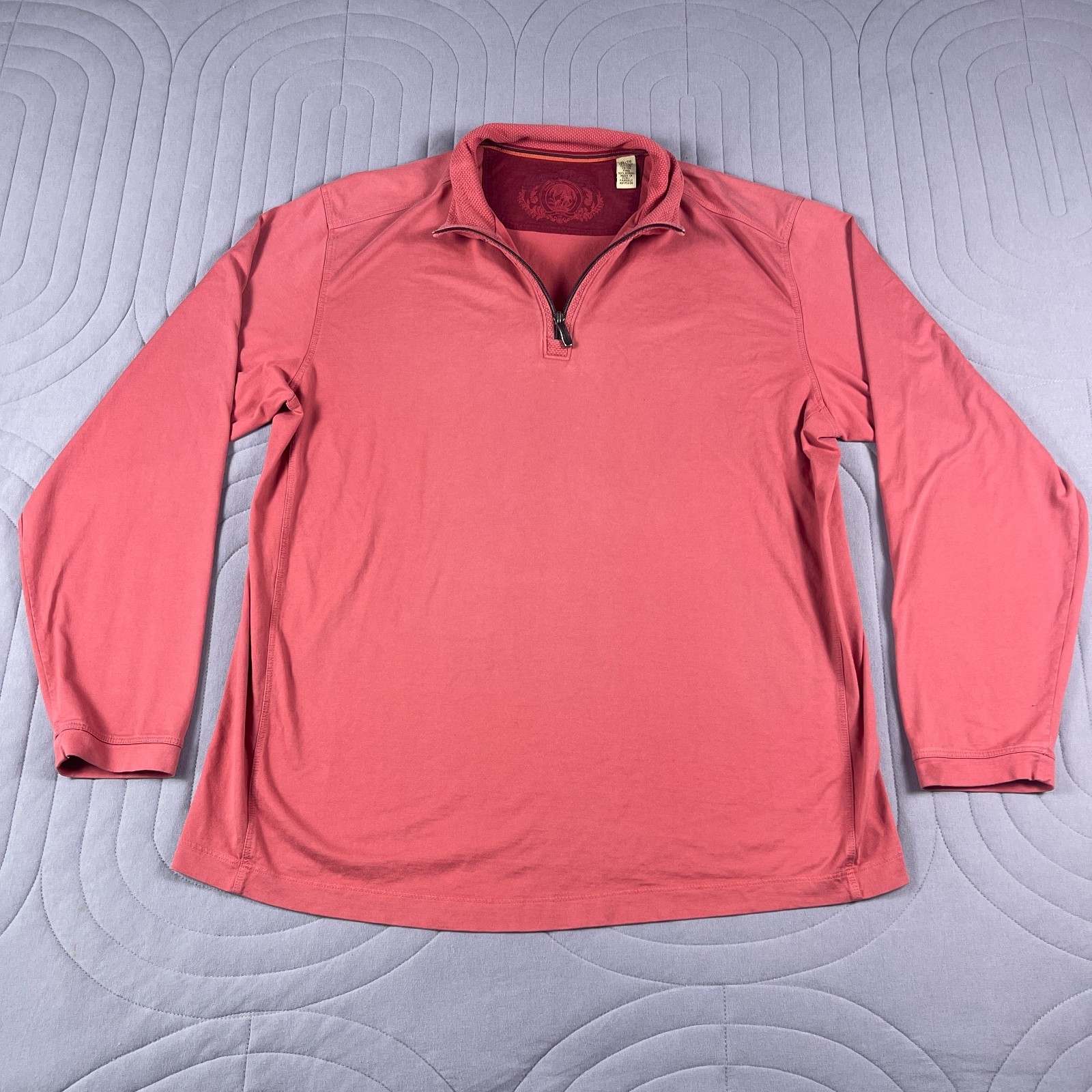 Tommy Bahama Island Modern Fit 1/4 Zip Coral Men XL Long Sleeve Pullover Shirt