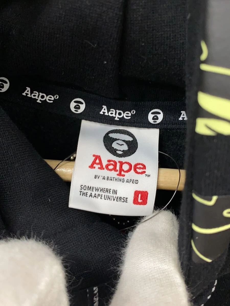 A BATHING APE (BAPE) Felpa con cappuccio AAPE BY A BATHING APE nera L usata